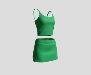 Green top and skirt