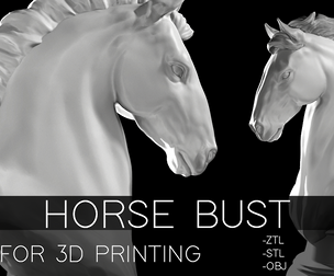 Horse Bust for 3D printing
