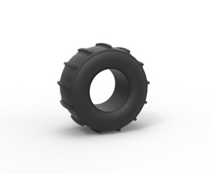 Dirt dragster rear tire 11 Scale 1:25