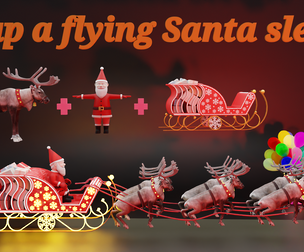 Santa-Reindeer-Sleigh rigged/animated