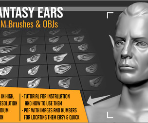 50 Fantasy Ears IMM Brushes and OBJs
