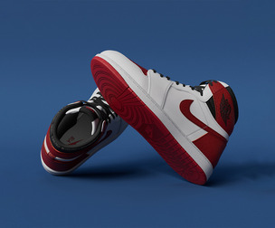 Model 3D Air Jordan 1 Retro High OG Red