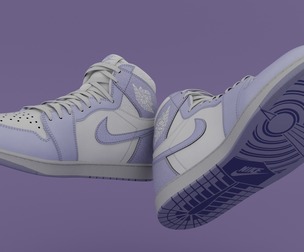 AirJordan 1 Retro HighOG Purple Low-poly