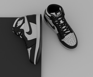 AirJordan 1 Retro HighOG Black White 3D model