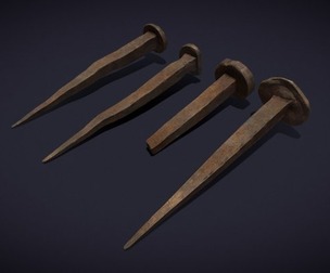 Old Rusting Medieval Nails