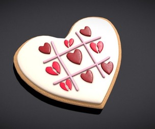 Valentines Tic Tac Toe Cookie