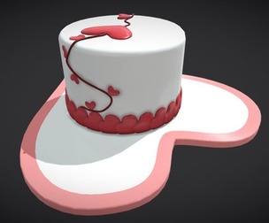 Valentines Cake With Heart Balloon