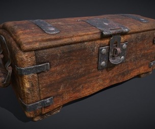 Old Rustic Rose Wood Chest
