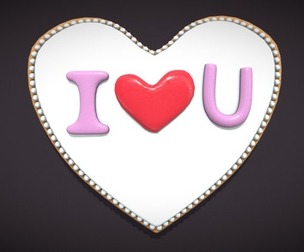 I Heart You Valentines Cookie