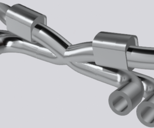 RC Drift Twin Exhaust System 1:10 Round Muffler