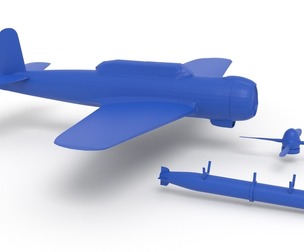 Nakajima B6N Tenzan - very simple 3D print ready