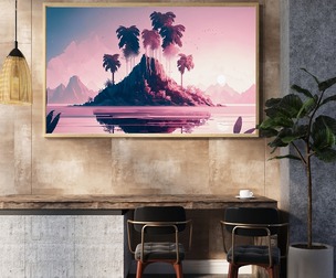 Pink Island Art Picture