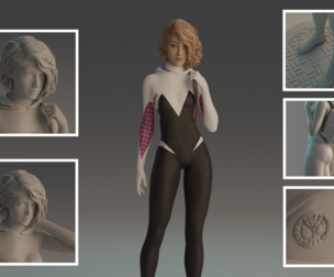 Gwen Stacy statue 3D print model