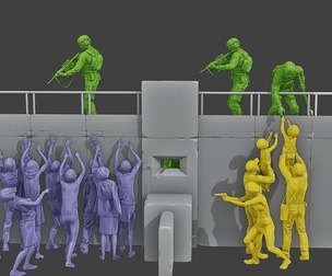 Concrete Diorama Zombies vs Soldiers
