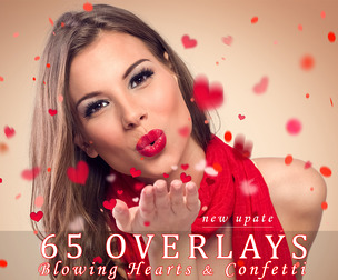 65 Blowing Hearts Overlays, Blowing kisses PNG