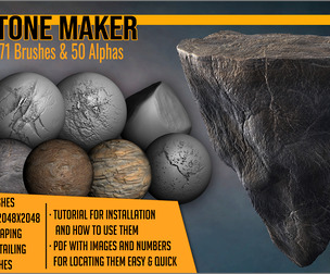 Stone Maker for ZBrush 171 Brushes and 50 alphas
