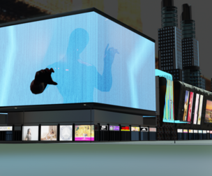 City Mall with animated Spider man in 3D