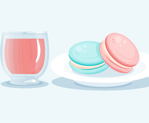 Breakfast with juice, vector art