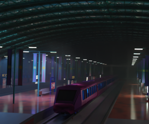 Train Stations with animated trains movement