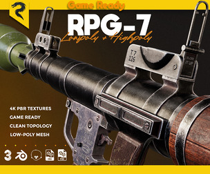 RPG-7 rocket launcher game ready asset