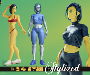 Stylized motion design female character