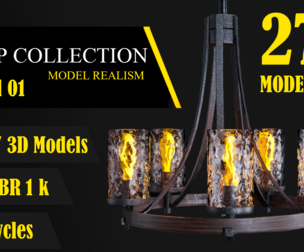 COLLECTION LAMP-CHANDELIER VOL01 3D model