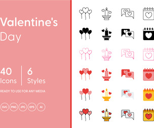 Valentine's Day Set Icons