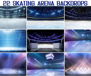 22 Empty Skating Ice Arena Backdrops