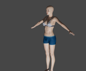 Female Base Mesh model with textures