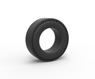 Rear tire of vintage dragster Version 3 Scale 1:25