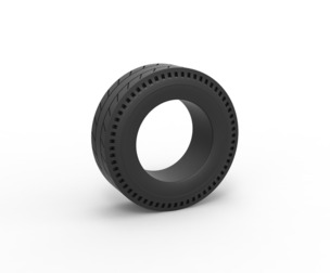 Rear tire of vintage dragster Version 5 Scale 1:25