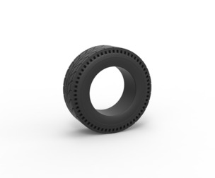 Rear tire of vintage dragster Version 6 Scale 1:25