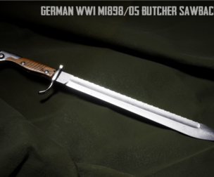 German WWI M1898/05 Butcher Sawback Bayonet