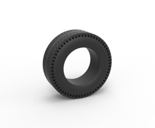 Rear tire of vintage dragster Version 8 Scale 1:25
