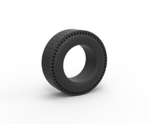 Rear tire of vintage dragster Version 9 Scale 1:25