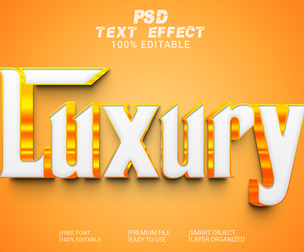 3D Luxury PSD fully editable style text effect.