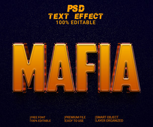 3D Mafia PSD fully editable style text effect.