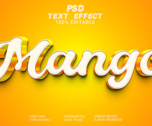 3D Mango PSD fully editable style text effect.