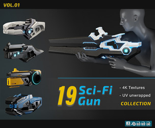 19 SCI-FI GUN + 4K PBR TEXTURE_VOL.01