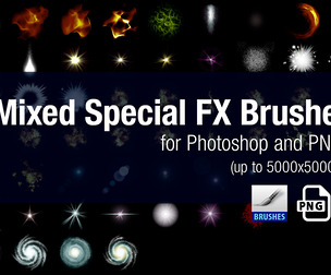 Mixed Special FX Brushes for Photoshop and PNGs