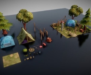 Campfire Pack - 3D Low Poly Game Asset