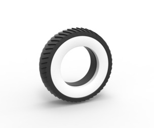 Pulling tractor Whitewall rear tire 2 Scale 1:25