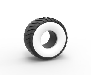 Pulling truck Whitewall tire 1 Scale 1:25