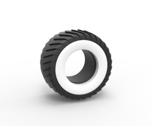 Pulling truck Whitewall tire 2 Scale 1:25
