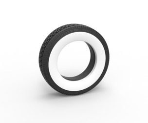 Semi Whitewall tire Scale 1:25