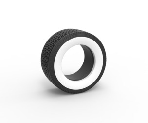 Super single semi Whitewall tire Scale 1:25