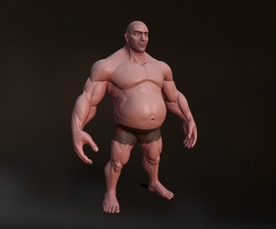 Stylized Fat Man Anatomy Game