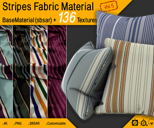 Stripes Fabric Material + 136 Textures (4K) Vol 5