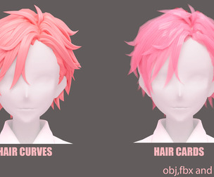 Anime Boy Hairstyle (obj,fbx,blend files)