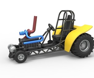 Mini Rod pulling tractor 8 Scale 1:25